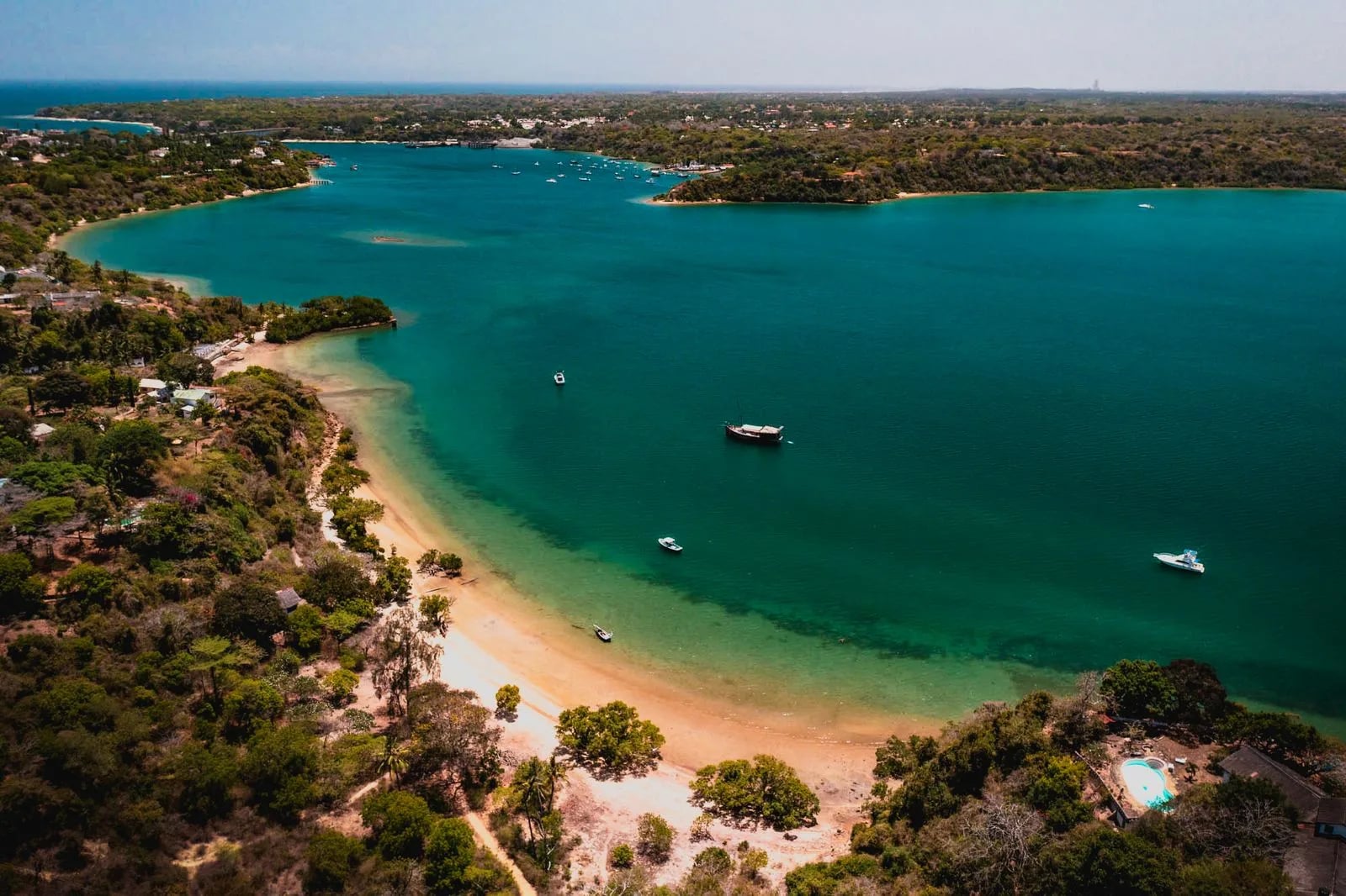 The emerald waters of Kilifi Creek, edged by mangroves